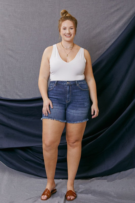 Silver Women's Suki Mid Rise Jean Shorts - Plus Size | Marks