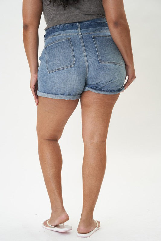 Curvy High Rise Shorts With Belt!