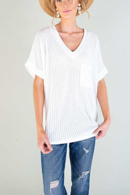 Solid V-Neck Tunic Top!