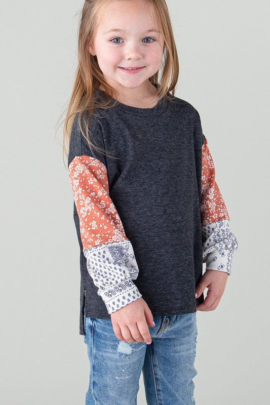 Kids Floral Sleeveless Solid Top!