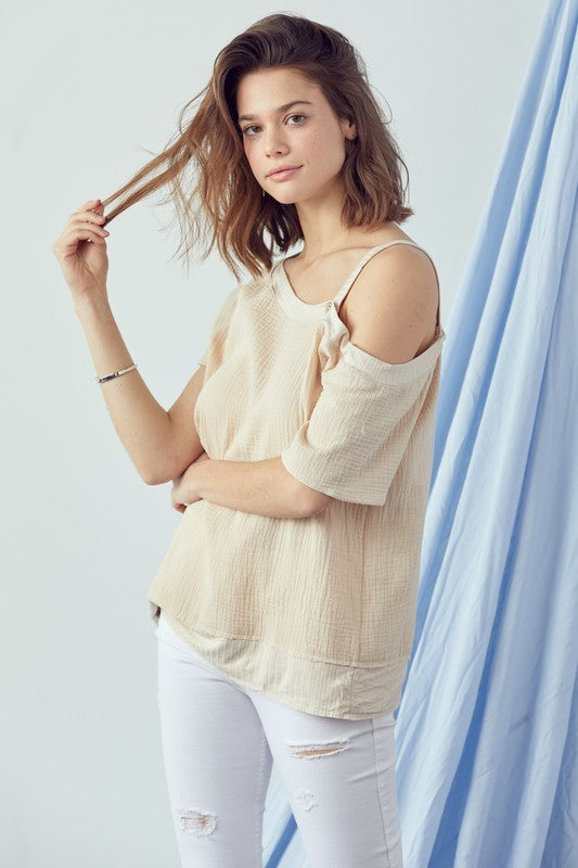 One Off The Shoulder Top With Strap!