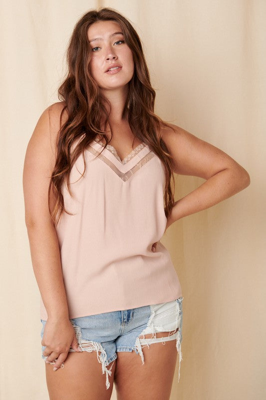 Curvy Lace Woven Cami!