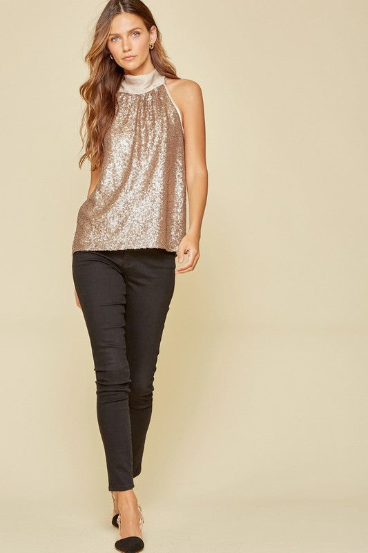 Sleeveless Sequin Top!