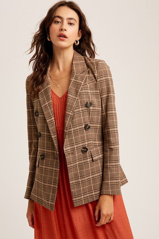 Double Breasted Plaid Blazer!