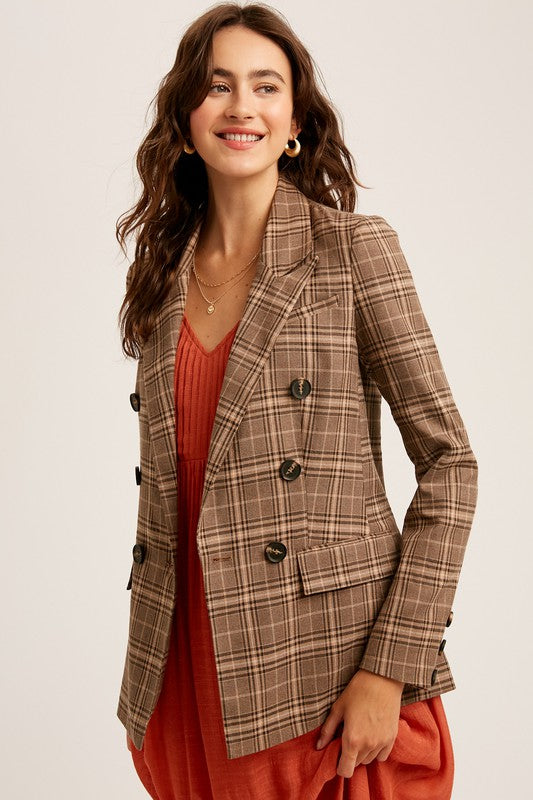 Double Breasted Plaid Blazer!