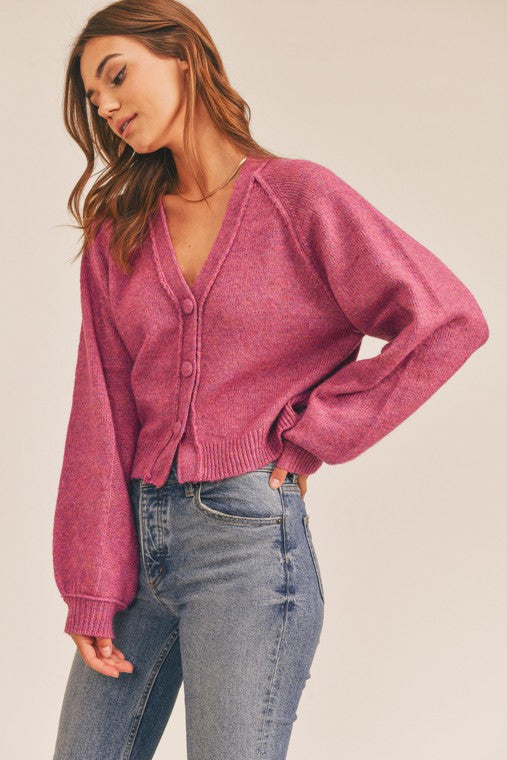 Exposed Seam Button Down Sweater Top!