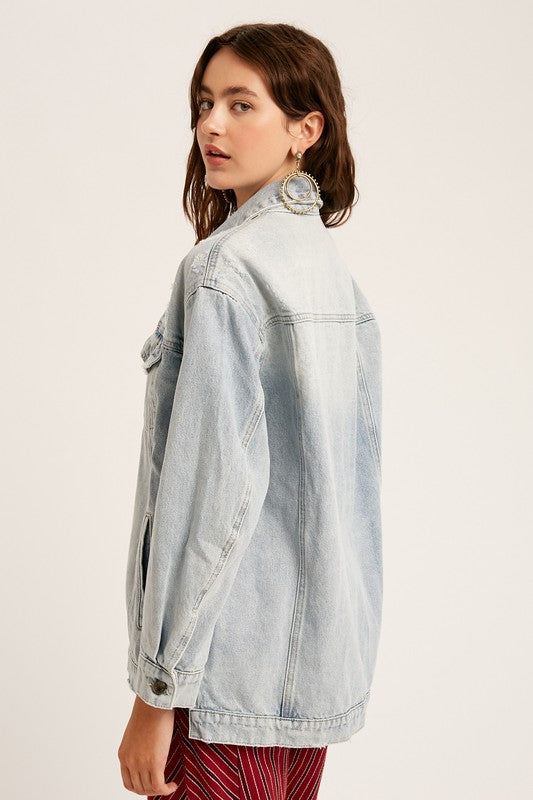 Oversized Ripped Boyfriend Denim Jacket!