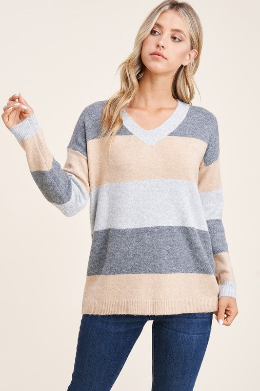 V-Neck Long Sleeve Sweater!