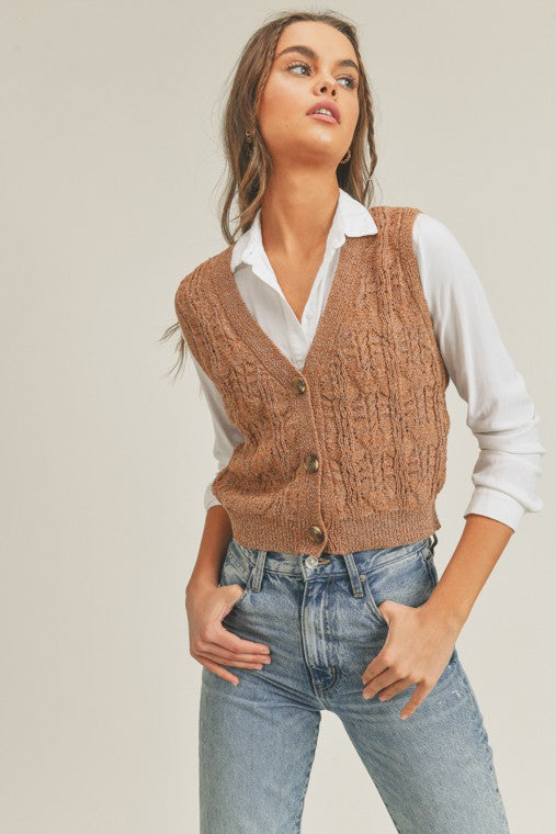 Button sweater outlet vest