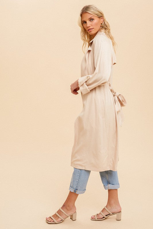 Roll Tab Trench Coat