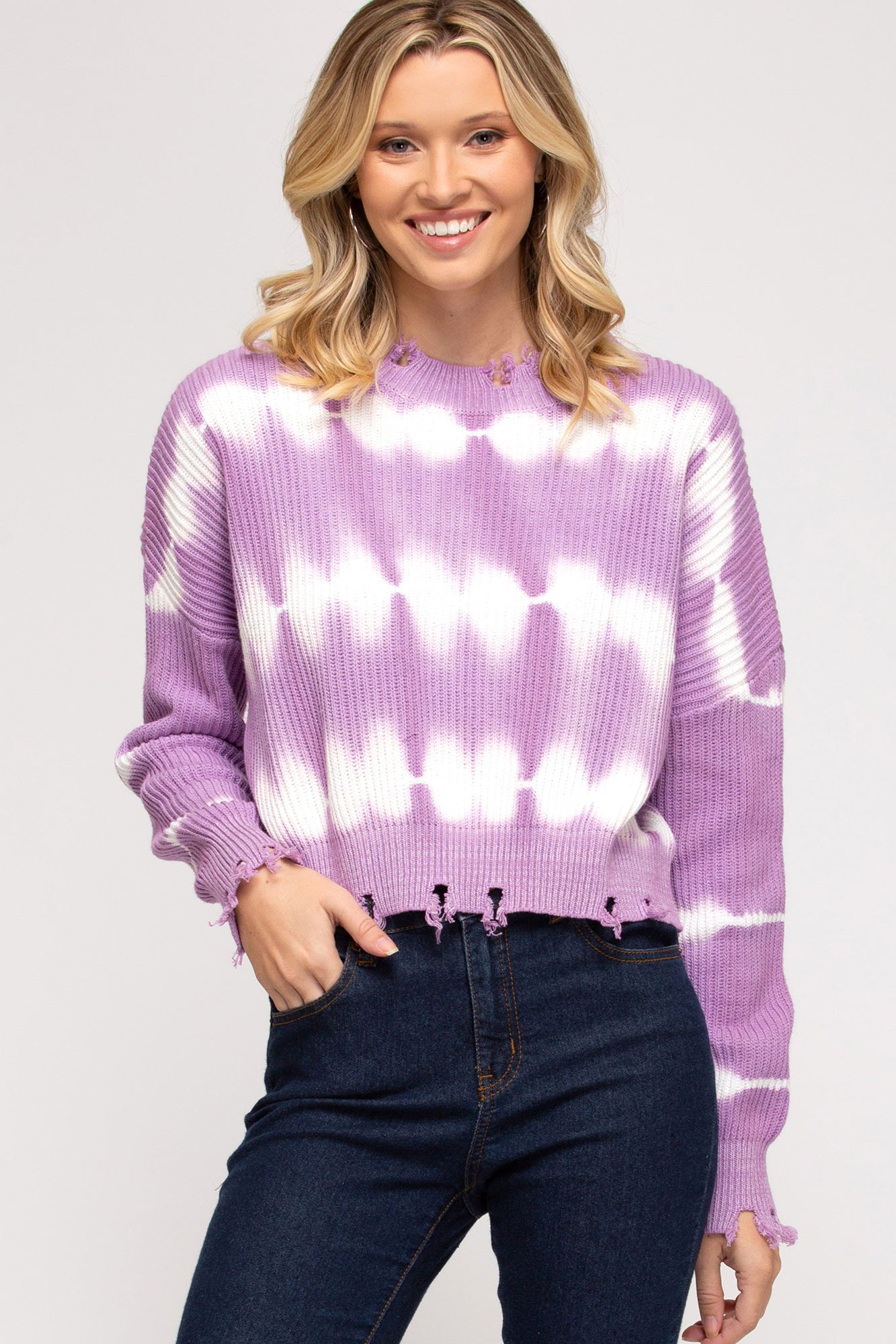 Tie-Dye Pullover Distressed Sweater!