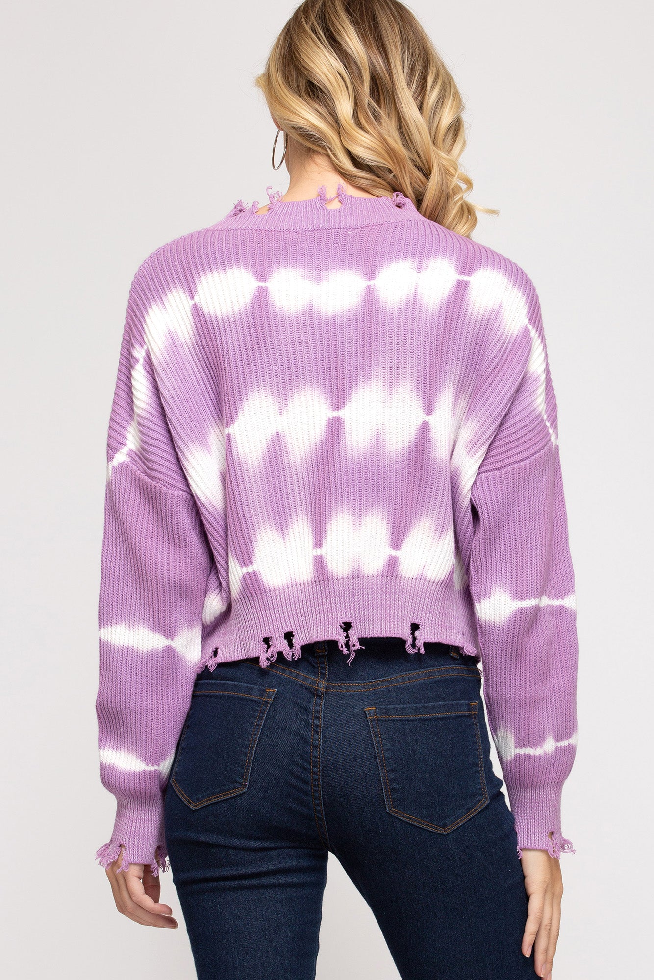 Tie-Dye Pullover Distressed Sweater!