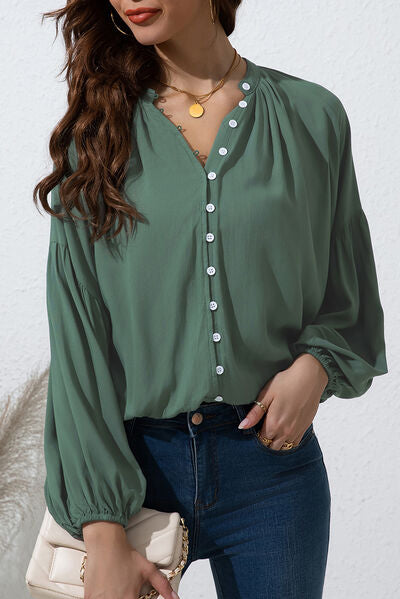 Pre-Order Button Up Balloon Sleeve Shirt