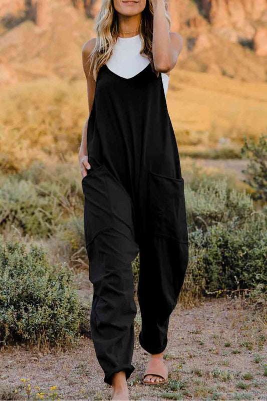 Pre-Order V-Neck Sleeveless Jumpsuit with Pockets