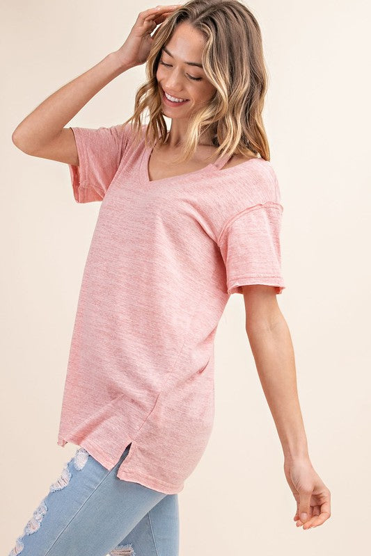 Tri-Blend Cutout Top!