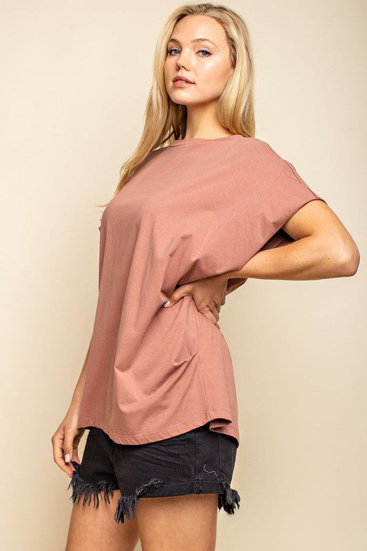 Cotton Cowl Sleeve Knit Top!