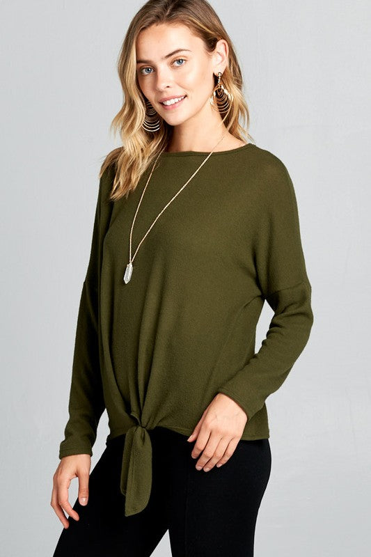 Fall into this Front Knot Top!
