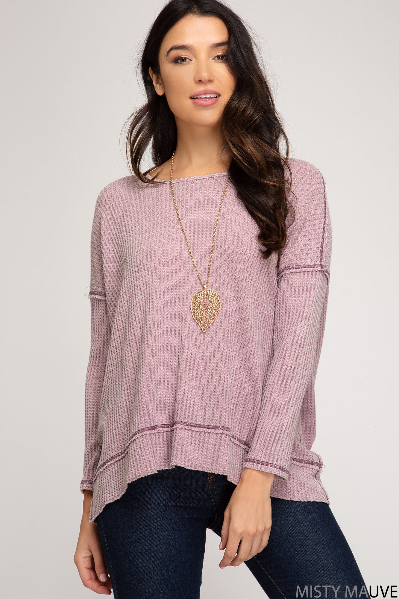 Long Sleeve Top With Twisted Back Detail!