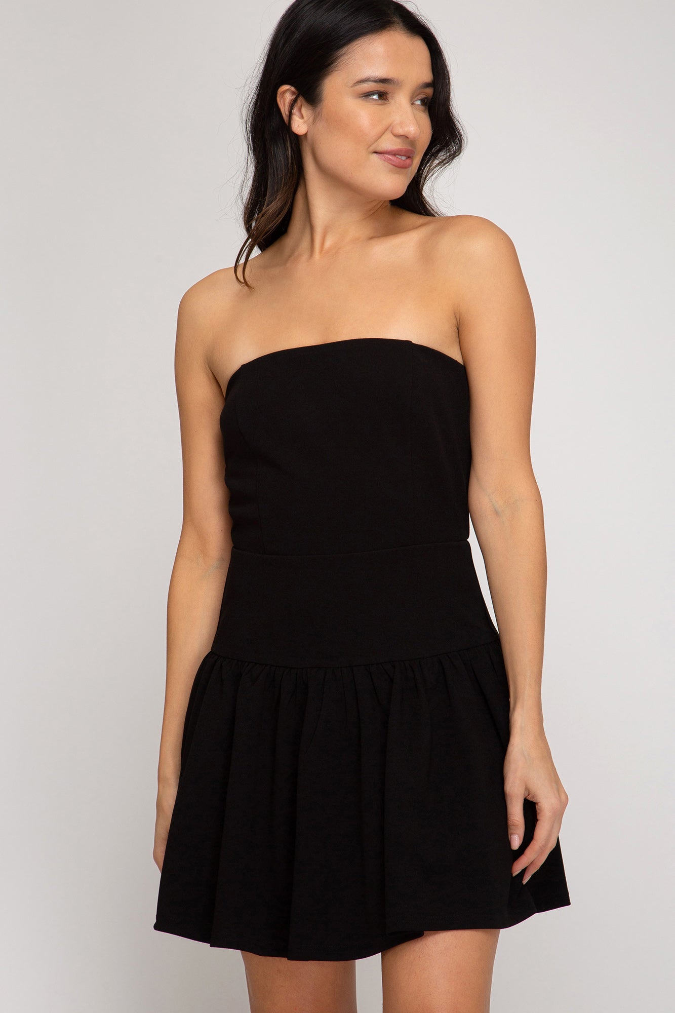 Tub Top Fitted Black Dress!