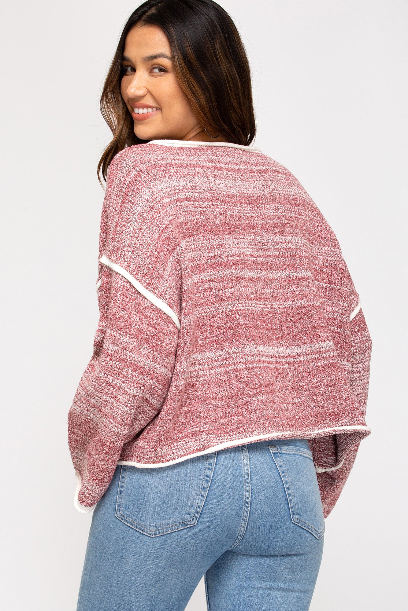 Wide Long Sleeve Sweater Top!