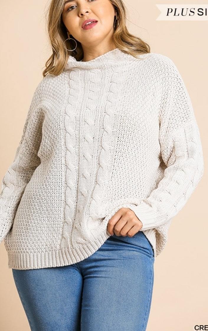 Curvy Style Cable Knit Sweater!