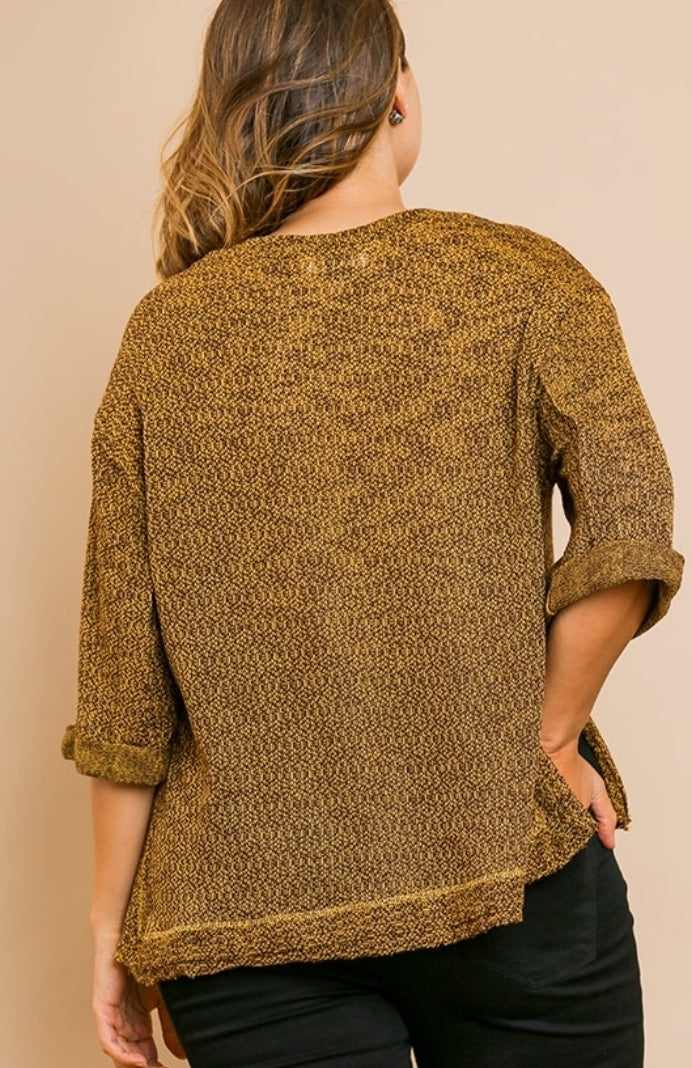 Curvy Style Rolled Sleeve Knit!