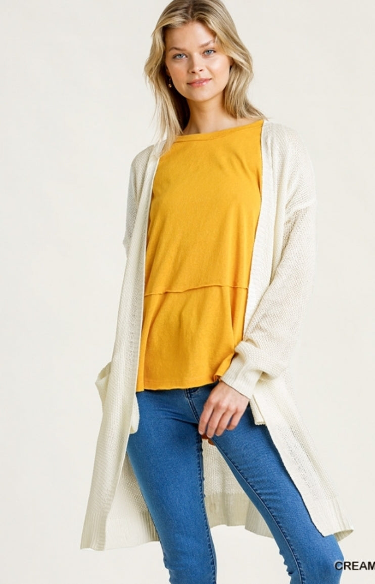 Open Front Long Sleeve Cardigan!