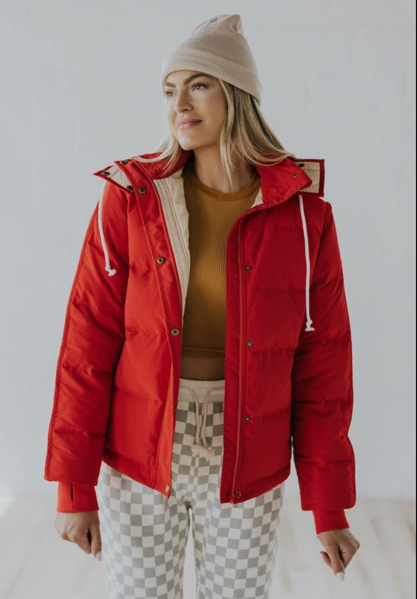 Red Puffer Jacket!