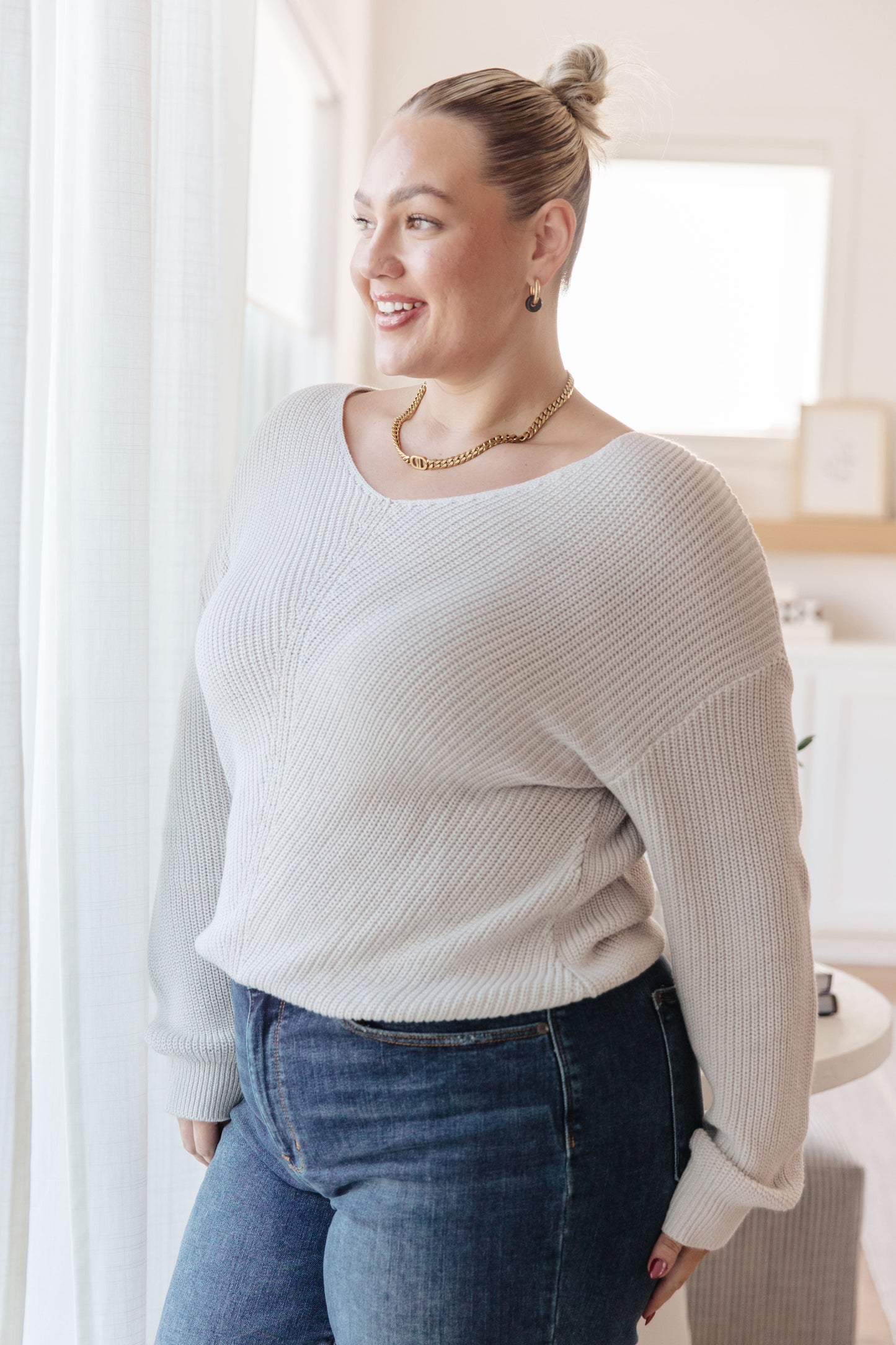 Online Only - Told You So Ribbed Knit V Neck Sweater