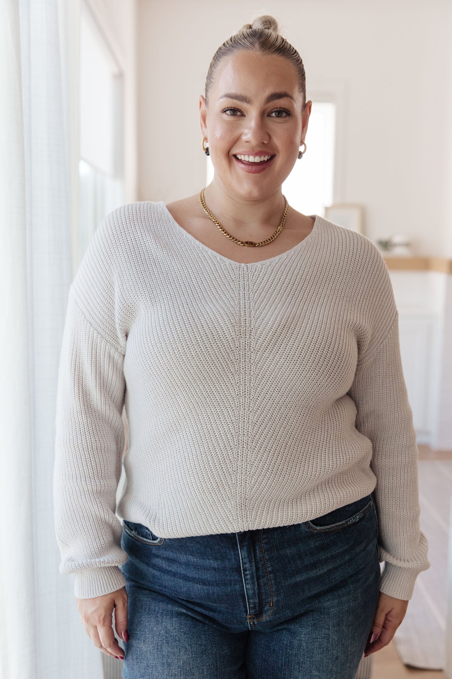 Online Only - Told You So Ribbed Knit V Neck Sweater