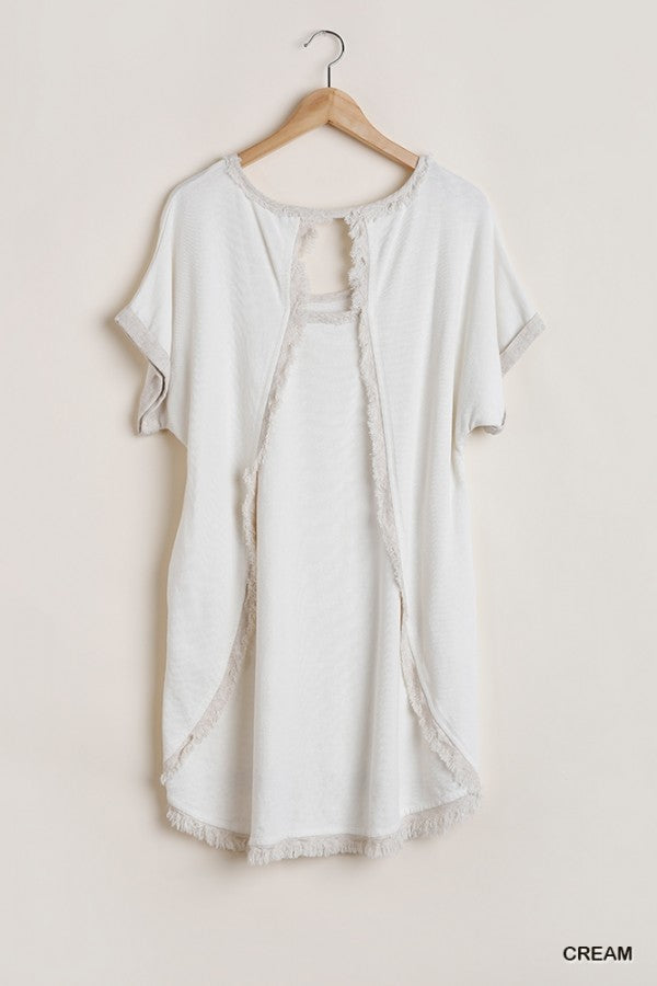 Wide Neck Dress with Short Sleeves!