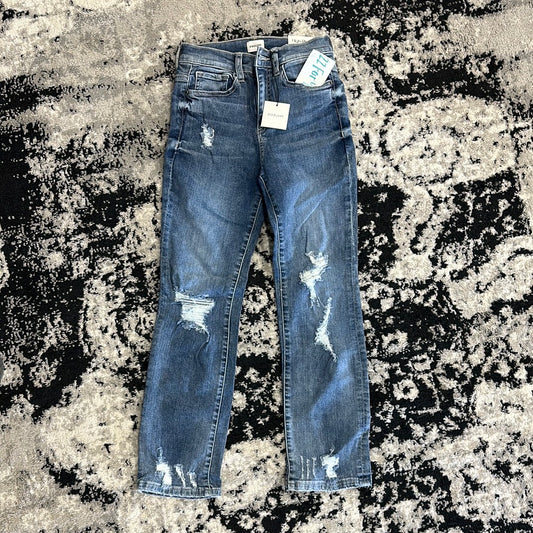 SP High Rise Straight Leg with Distressed knees