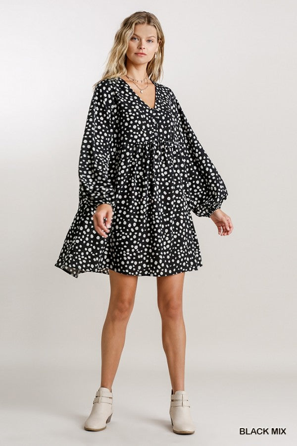 Long Sleeve Print Dress!