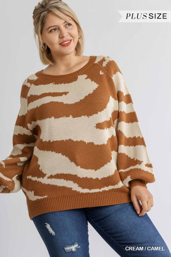 Curvy Animal Print Pullover Sweater!